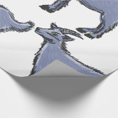 グレーのヤギのスケッチ ラッピングペーパー (角)