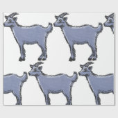 グレーのヤギのスケッチ ラッピングペーパー (フラット)