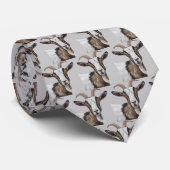 グレーのヤギのパターンタイ ネクタイ (ロール)