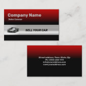 グレーのラインと赤のバックグランドカードのスポーツカー 名刺 (正面/裏面)