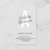 グレーのラッシュエクステンション アフターケア 名刺 (正面)