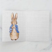 グレーのリネンの背景を持つピーター カード (内部)