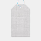 グレーのリネンの背景を持つピーター ギフトタグ (裏面)
