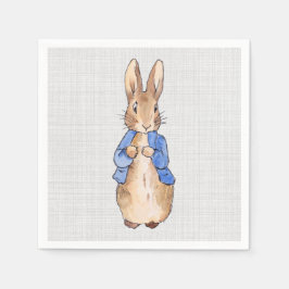 グレーのリネンの背景を持つピーター スタンダードカクテルナプキン