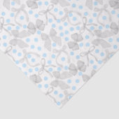 グレーのリボン & 青いドット柄のティッシュペーパー 薄葉紙 (詳細)