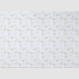 グレーのリボン & 青いドット柄のティッシュペーパー 薄葉紙