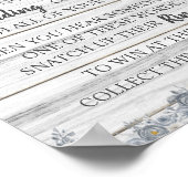 グレーのリングや輪フローラブライダルシャワーゲームの看板 ポスター (角)