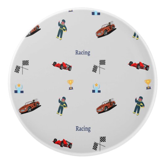 グレーのレースパターン セラミックノブ (正面)