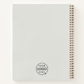 グレーのロゴ |ビジネス企業のミニマモダンリスト ノートブック (裏面)