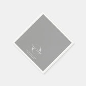 グレーのロゴ+ホワイト文字会社ビジネス紙N スタンダードカクテルナプキン (角)