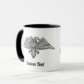 グレーのワシと2つのヘッドのマグカップ マグカップ (正面左)