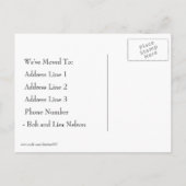 グレーのヴィンテージ車ストライプの住所の変更 案内ポストカード (裏面)