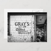 グレーの一般店舗はがき ポストカード (正面/裏面)