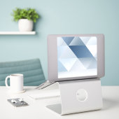 グレーの三角形の背景(文字宇宙) シール (デスク上のノートパソコン)