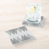 グレーの三角形 ガラスコースター (アングル)