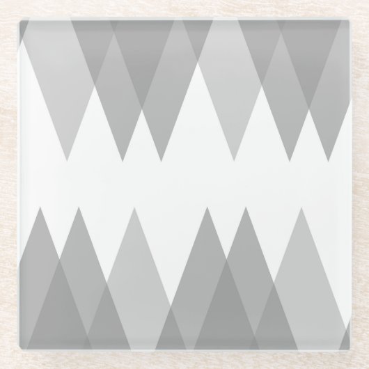 グレーの三角形 ガラスコースター (正面)