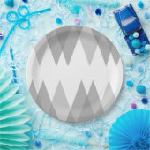 グレーの三角形 ペーパープレート (パーティー)