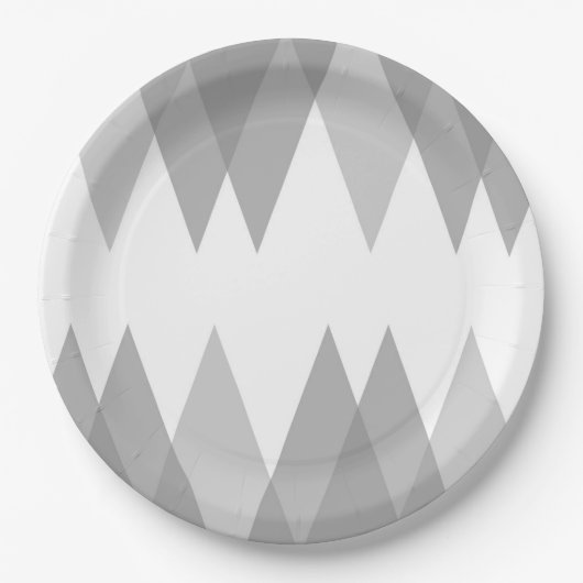 グレーの三角形 ペーパープレート (正面)