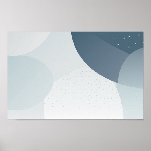 グレーの丸い型枠の背景 ポスター (正面)