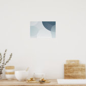 グレーの丸い型枠の背景 ポスター (キッチン)