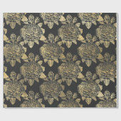 グレーの偽金 ヴィンテージ ローズ ラッピングペーパー (フラット)