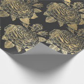 グレーの偽金 ヴィンテージ ローズ ラッピングペーパー (角)