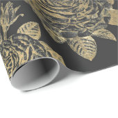 グレーの偽金 ヴィンテージ ローズ ラッピングペーパー (ロールコーナー)