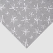 グレーの冬のスノーフレークのパターン 薄葉紙 (詳細)