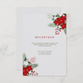 グレーの冬のホリデー メイソンジャー ウェディング レセプション エンクロージャーカード (正面/裏面)