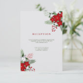 グレーの冬のホリデー メイソンジャー ウェディング レセプション エンクロージャーカード (スタンド正面)