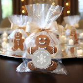 グレーの冬の雪の花のクリスマスギフトタグステッカー ラウンドシール