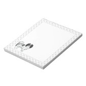 グレーの前足を持つ白黒のパレーヌマンガ犬 ノートパッド (回転)