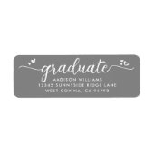 グレーの卒業スクリプトハートのアドはっきりしたレモダンス ラベル (正面)