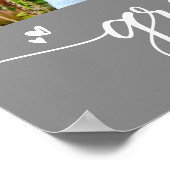 グレーの卒業式4フォトスクリプトハートモダン ガーリー ポスター (角)