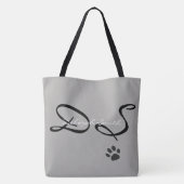 グレーの名前のパターンを持つペットの足 トートバッグ (裏面)