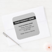 グレーの四角いステッカーでハイライトされた製品名 スクエアシール (封筒)