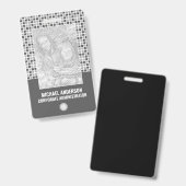 グレーの四角模様 バッジ (正面＆裏面)