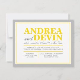 グレーの場合と黄色の結婚式の披露宴のみの招待状 招待状