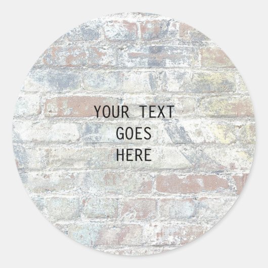 グレーの壁デザイン背景読み取り可能モダン ラウンドシール (正面)