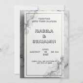 グレーの大理石エフェクトの結婚式招待状 招待状 (正面)