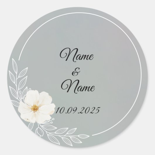 グレーの好意のシール ラウンドシール (正面)