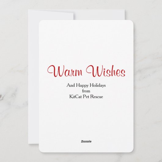 グレーの子猫のクリスマス水彩画 シーズンカード (裏面)