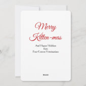 グレーの子猫のクリスマス シーズンカード (裏面)