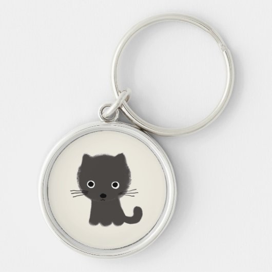 グレーの子猫 キーホルダー (正面)