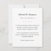 グレーの家族が写真と共に発表を通過 招待状 (裏面)