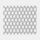 グレーの山違う形の幾何学的パターン フリースブランケット (正面(横))