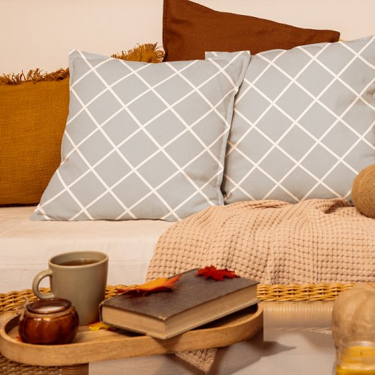 グレーの幾何学正方形 クッション