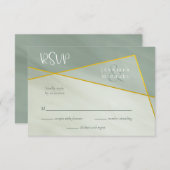 グレーの幾何学的タイポグラフィ結婚式rsvp 出欠カード (正面/裏面)