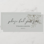 グレーの庭園の喜び ヘッダー グレー 招待状 (正面/裏面)