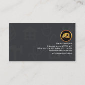 グレーの建築シルエッカラフルトアイコン 名刺 (裏面)